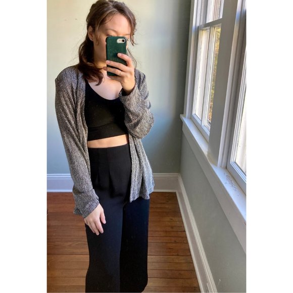 Vintage Y2K Sequin Silver New Years Formal Fancy Event Cardigan Blazer Jacket XL - Picture 10 of 10